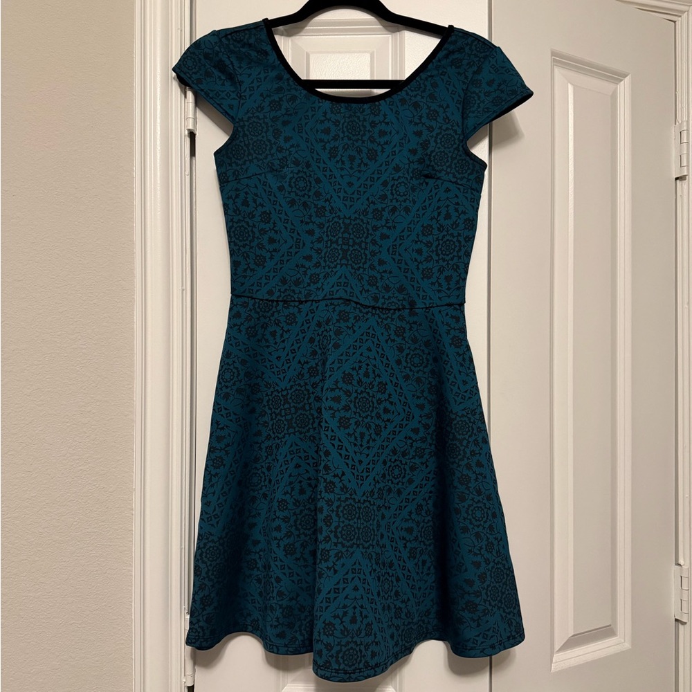 Xhilaration Teal and Black Mini Dress